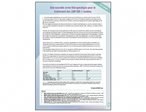 Une nouvelle arme thérapeutique pour le traitement des LAM IDH-1 mutées